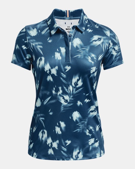 Damen UA Zinger Blur Poloshirt, ärmellos, Blue, pdpMainDesktop image number 4